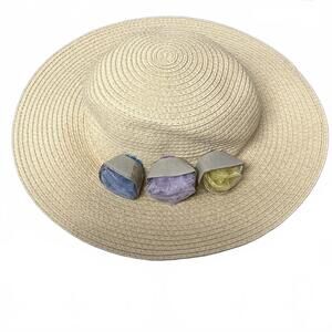 Janie and Jack Beige Hat with Colorful Accents